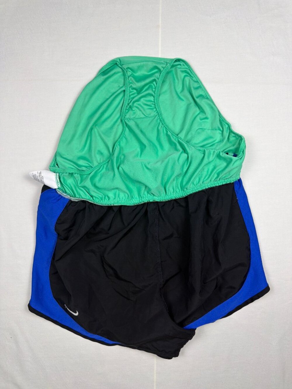 Nike Dri-FIT Running Shorts Womens Large Blue Black Lined Athletic Workout - Picture 6 of 12